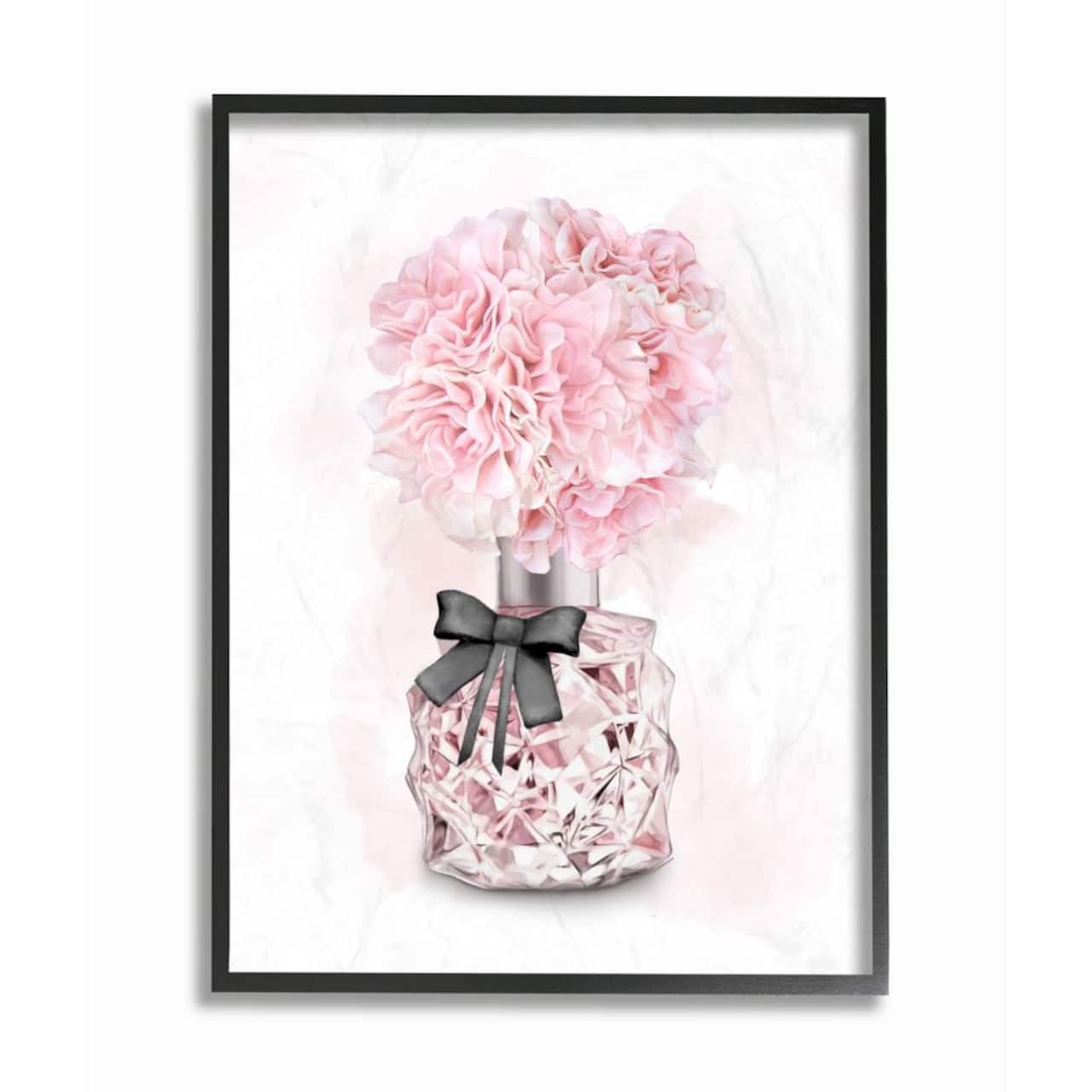 Stupell Industries Pink Flower Perfume Glam Fashion Design Framed Wall Art